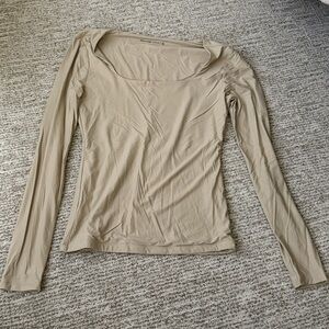 Abercrombie & Fitch Cream Soft Collection Long Sleeve Top